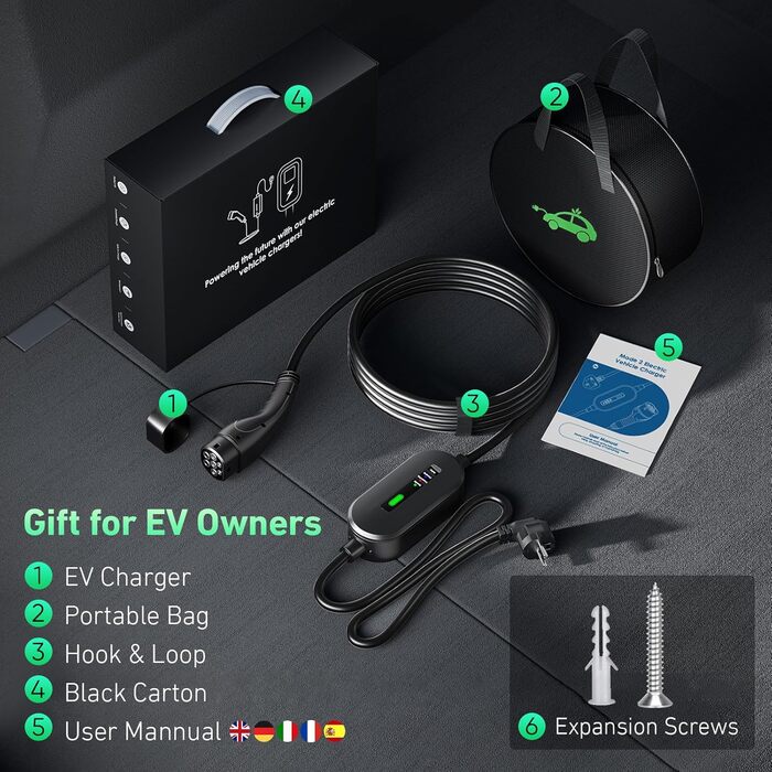 Зарядний кабель електромобіля тип 2 Schuko 16A, зарядний кабель тип 2 Schuko 3.68kw, зарядний кабель E car, зарядний кабель тип 2