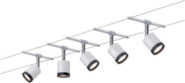 Світлодіодна система освітлення Wire System TubeLED 5x4Вт, білий/матовий хром, 230/12В, стельовий світильник-трос