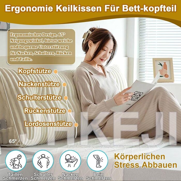 Подушка для спинки ліжка 100 см, сіра подушка для спинки ліжка, велика трикутна подушка для підтримки спини, плюшева клиноподібна подушка для узголів&39я ліжка, подушка для спинки до стіни, подушка для спинки, яку можна прати, сіра 1005020 см