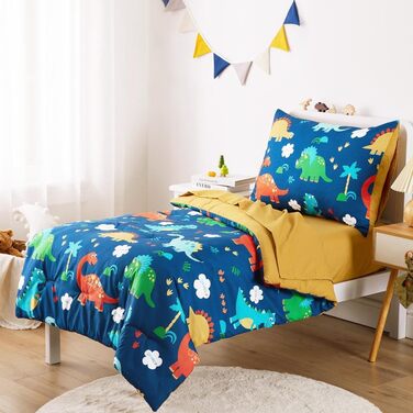 Дитячий комплект постільної білизни для хлопчиків, 4-компонентний м'який комплект постільної білизни для дитячого ліжечка з ковдро