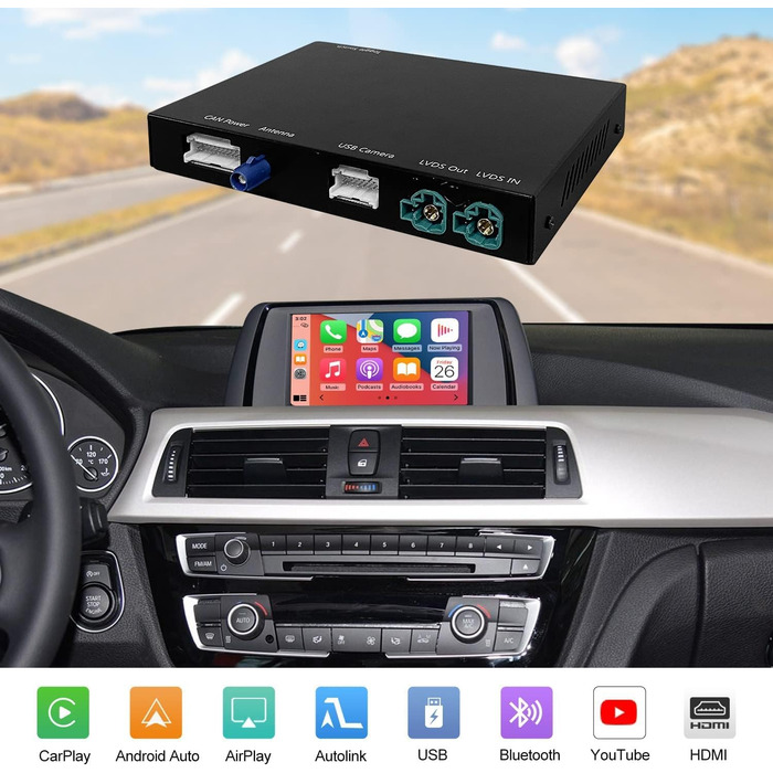 Для BMW 3 4 5 6 7 Series X1 X3 X4 X5 X6 2012-2016 Рік з системою NBT, з Apple Carplay Комплект модернізації Декодер Mirrorlink, навігація