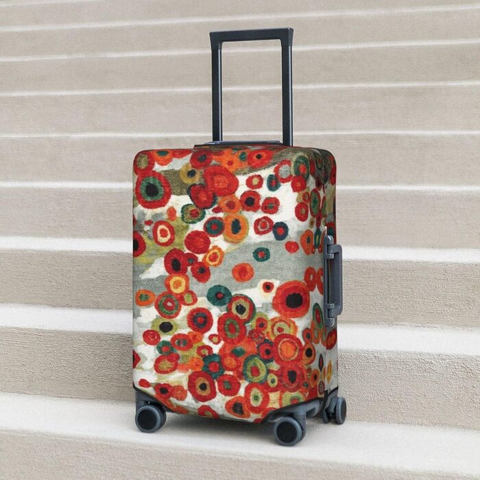 Чохол на валізу Абстрактні квіти, еластичний, водостійкий, захист валізи для подорожей та роботи (для валіз розміром 45,7 - 81,3 см), Чорний, Великий розмір