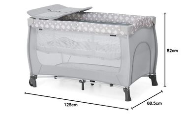 Дорожнє ліжечко Sleep N Play Center з люлькою для новонароджених, пеленальним матрасиком, люлькою-переноскою, колесами, ковзанками