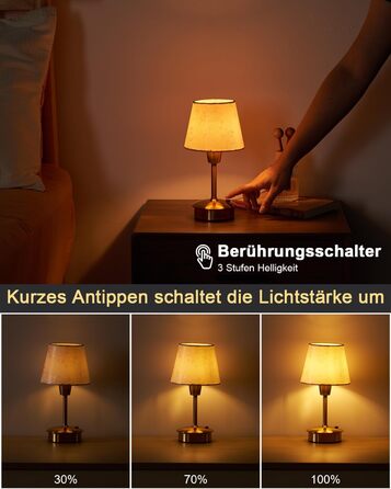 Маленькі бездротові настільні лампи для обідніх столів, вбудований акумулятор 5200 мАг, портативна сенсорна лампа з регульованою яскравістю для ресторану, вітальні, спальні, бару, їдальні, настільна лампа, нічник, шампанське, 2 шт., 2