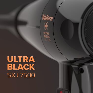 Професійний фен Valera Swiss Silent Jet Light 7500 Ultrablack двигун PM-Pro, 6 температурних режимів, іонізація, кабель Super-Flex, 2000 Вт