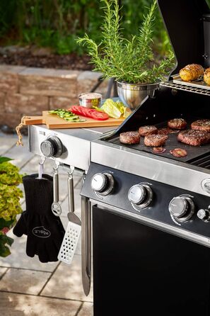 Рукавички для барбекю преміум-класу RSLE, високоякісні рукавички для захисту від опіків, дихаючі та термостійкі до 350C, метаарамі