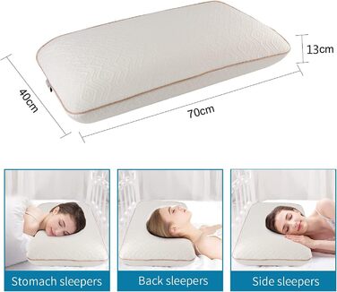 Подушка Fityou з піни з ефектом пам&39яті, подушка для шиї, ергономічна подушка для сну, знімна та пральна наволочка, для тих, хто спить на боці, на спині, схильна до злипання, (67,5x40x13 см) рожеве золото 67,5x40x13 см