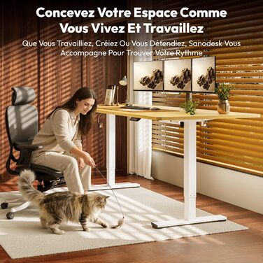 Письмовий стіл з регульованою висотою 200x80 см, Електрично регульований ергономічний комп&39ютерний стіл з функцією пам&39яті для роботи сидячи/стоячи (клен) 200 x 80 см клен