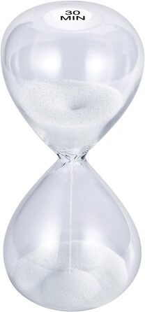 Пісочний годинник для Uten, Поворотний на 720, Старовинний білий пісочний годинник, Вінтажний пісочний годинник 1 Hora Reloj de Arena, Великий метал, Пісочне скло, Офіс, Письмовий стіл, Дім, Весільне оформлення (Білий/Розкішний сад, 30 хв)