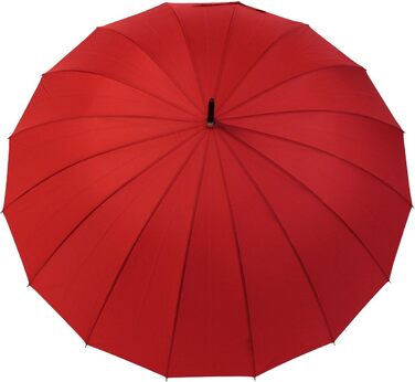 Якісна парасолька-палиця 16 шт. з автоматикою - штормозахисна - червона