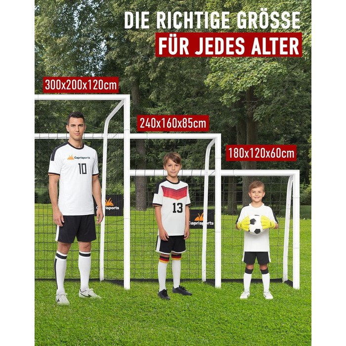 Футбольні ворота для дітей та дорослих Надзвичайно стабільні, стійкі до іржі футбольні ворота для саду Включає ґрунтові анкери Міцні футбольні ворота для вулиці Футбольні ворота для дитячих садів Ворота 3 розмірів 240x160 см