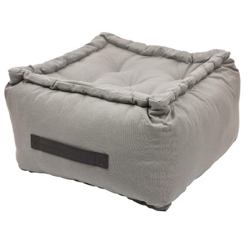 Товста підлогова подушка, однотонна - висота 25 см - кілька кольорів - пуф - оттоманка - табуретка - 40x40x25 см - 100 бавовна (170 г/м2) (світло-сіра)