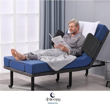 Водонепроникний чохол для матраца синього кольору. Дихаючий та придатний для миття, 90x200 см, для матраців висотою 17 см - Зроблено в Європі. Водонепроникний чохол, який можна прати, для лікарняних та реабілітаційних матраців. 90x200x17