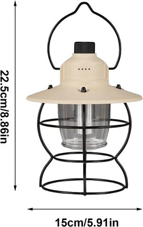 Світлодіодний кемпінговий ліхтар, 3 режими, вінтажний, яскравий ліхтар для коней з міцною конструкцією, аксесуар для активного відпочинку з енергоефективним дизайном, кемпінгове спорядження, ліхтарі для альпінізму, риболовлі, кремового кольору