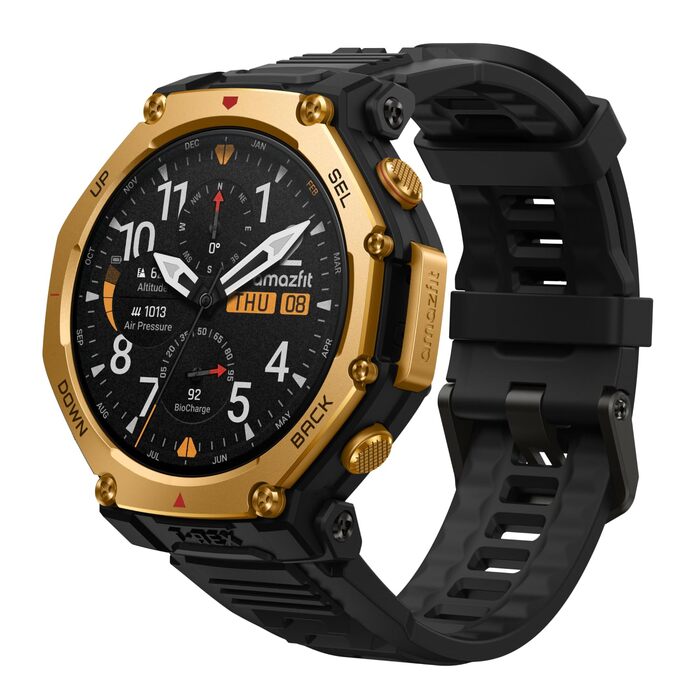 Розумний годинник Amazfit T-Rex 3 Pro для активного відпочинку на природі, 48-міліметровий сапфіровий AMOLED-дисплей, титанова рамка, дводіапазонний GPS, офлайн-карти, 25-денний час роботи від батареї, вбудований ліхтарик, водонепроникність 10 атм, понад 
