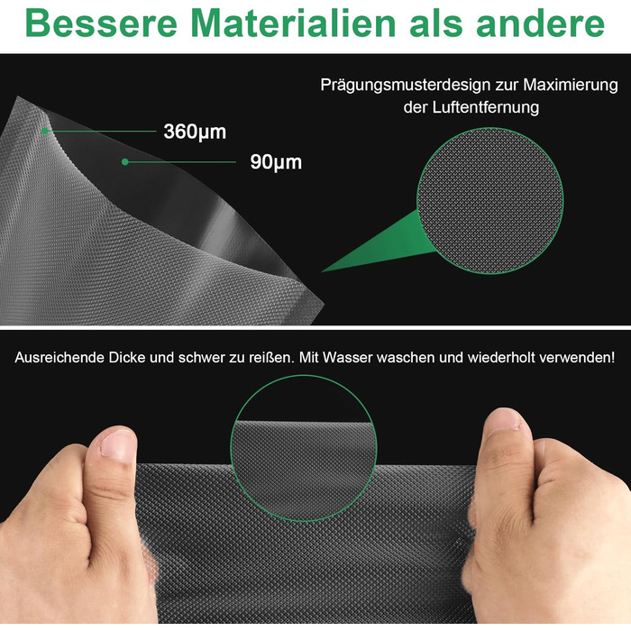 Вакуумний пакувальник Gokilife - 100 пакетів 20x30 см зі стійкістю до розриву приблизно 450 мкм, вакуумна плівка для всіх вакуумних пакувальників і вакууматорів харчових продуктів, професійні пакети з фольги без BPA, кип'яткостійкі та пакети для заморожув