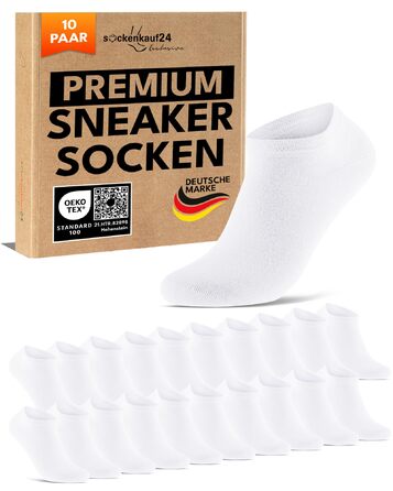 Пар преміальних шкарпеток-кросівок для чоловіків та жінок, виготовлених з чесаної бавовни зі зручною безшовною манжетою, розміри 39-42, білі, 10