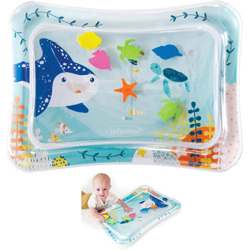 Водний килимок Infantino Jumbo Pat & Play, водний килимок з морськими мотивами, функція води без бруду для немовлят, підтримує час животика та розвиток моторики, різнокольоровий, від 3 місяців