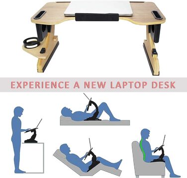 Регульований складаний столик для ноутбука в ліжко, приліжкова тумбочка, столик для сніданку, підставка для ноутбука, стіл для догляду, багатофункціональний столик для дивана, чорний