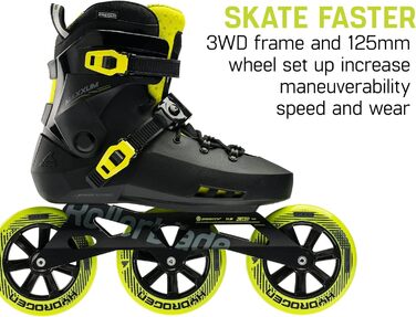 Роликові ковзани 7/7.5 чорний/лайм