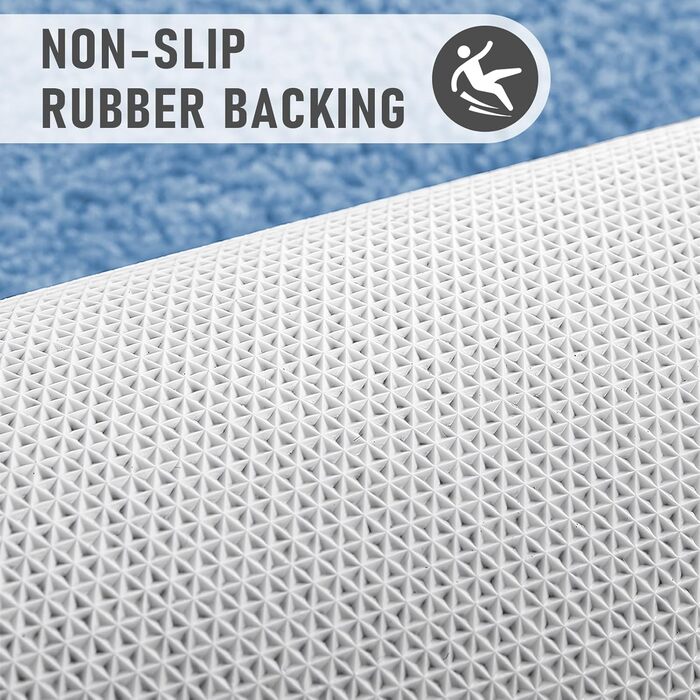 Комплект килимків для ванної кімнати RUN HELIX з мікрофібри, 2 предмети, 50x50 см 50x80 см, 2 см супертовстий, суперпоглинаючий, можна прати, нековзний килимок для ванної, синій, 50x80 см 50x50 см