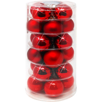Різдвяні кульки 24 шт рубіново-червоні com-four