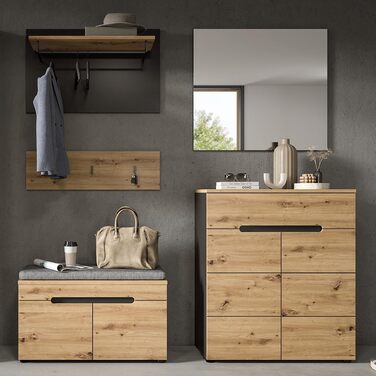 Вішалка для верхнього одягу Lomadox набір з 4-х частин вішалка для верхнього одягу з тумбою для взуття лавка для верхнього одягу в