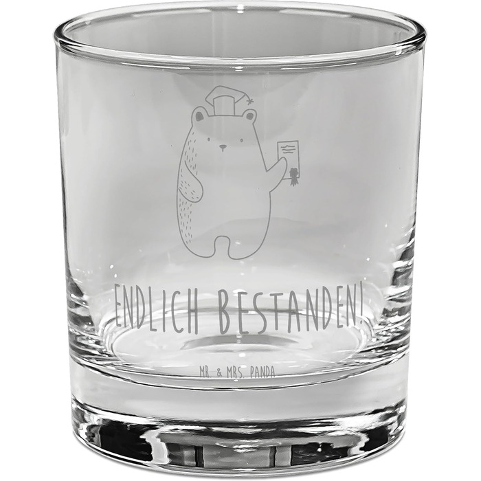 Ведмедик Mr & Mrs Panda Gin glass bear exam - подарунок, плюшевий ведмедик, атестат про середню освіту, келих для джину, іспити, келих для джину з гравіюванням, сертифікат, келих для джину з висловами, келих для джину.