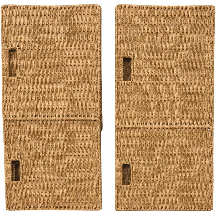 Плетений кошик для зберігання з ротанга комплект з 2 шт. , 33x38x33 см, великі складні кошики з ручками та металевим каркасом підходить для вставок Kallax та кубічних полиць, полиця-кошик для вітальні та спальні