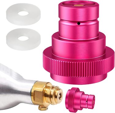Швидкий адаптер WOKICOR CO2, адаптер 425 г циліндр 60 л трапецієподібна різьба TR21-4, швидкий адаптер для CO2, сумісний з Duo/Terra/Art, рожевий, легке встановлення