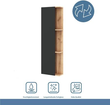 Комплект меблів для ванної кімнати Planetmbel туалетний столик LUX 70 см золотий дуб/антрацит БЕЗ умивальника з тумбою 2 шт. золот