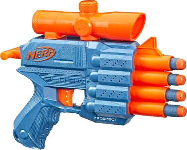 Бластер NERF Elite 2.0 Commander RD-6, 12 дротиків, обертовий барабан на 6 дротиків, вставні рейки Tactical Rail, точки кріплення, різнокольоровий, 6,7 х 36,2 х 24,1 см, для хлопчиків та дівчаток