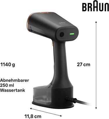 Паровий випрямляч Braun QuickStyle 7 GS7077BK, технологія Dual FreeGlide 3D, технологія FastSteam, відпарювач, пара 35 г / хв, рез