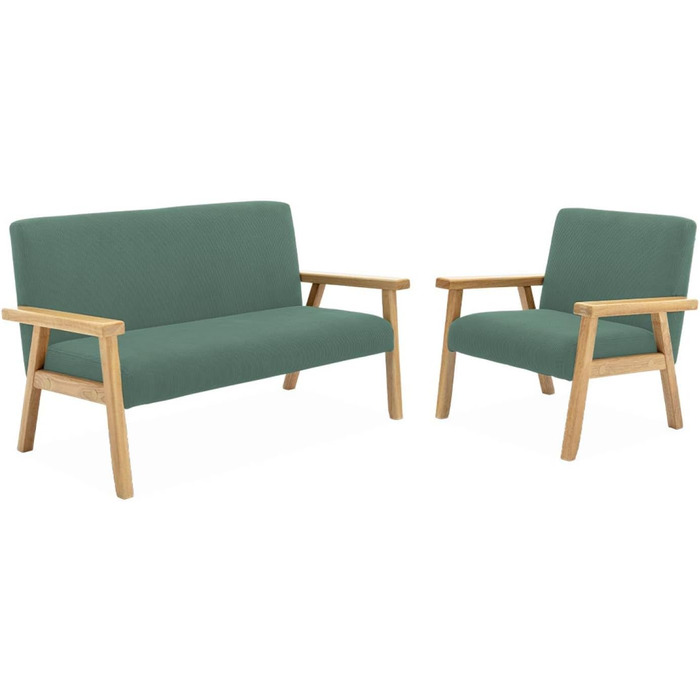 Дитяче крісло з дерева та вельвету кольору хакі, ISAK Ш 47 x Г 43,5 x В 50 см