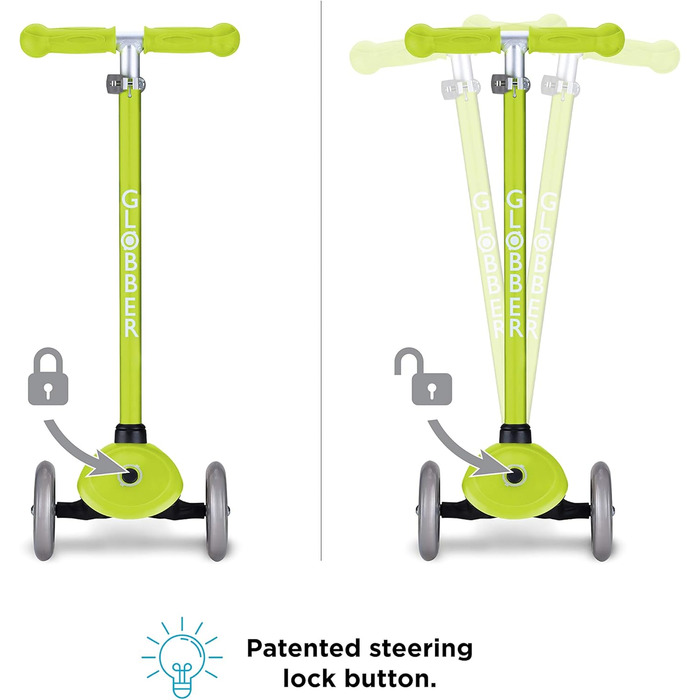 Самокат дитячий, 120/80 мм, ABEC 5, 3 колеса, регульований по висоті, один розмір зелений