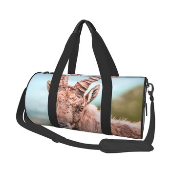 Дорожня сумка-циліндр, сірий єдиноріг на траві, спортивна сумка для чоловіків та жінок, сумка для подорожей, спортивний баул