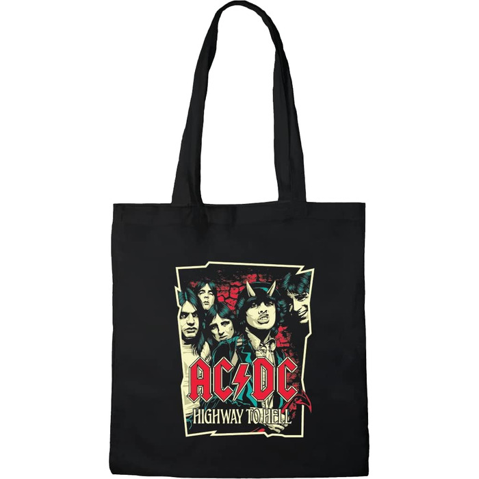 Сумка бавовняна TOTE BAG ACDC ACDC GROUP, артикул BWACDCRBB003, чорна, 38 x 40 см