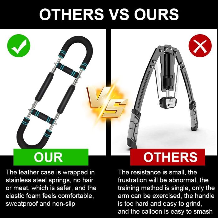 Тренажер для силових тренувань Twister Arm для чоловіків, регульований силовий еспандер Twister Bar вагою 40-100 фунтів, портативний тренажер для вправ на груди, плечі та руки з пружинним опором для силових тренувань верхньої частини тіла