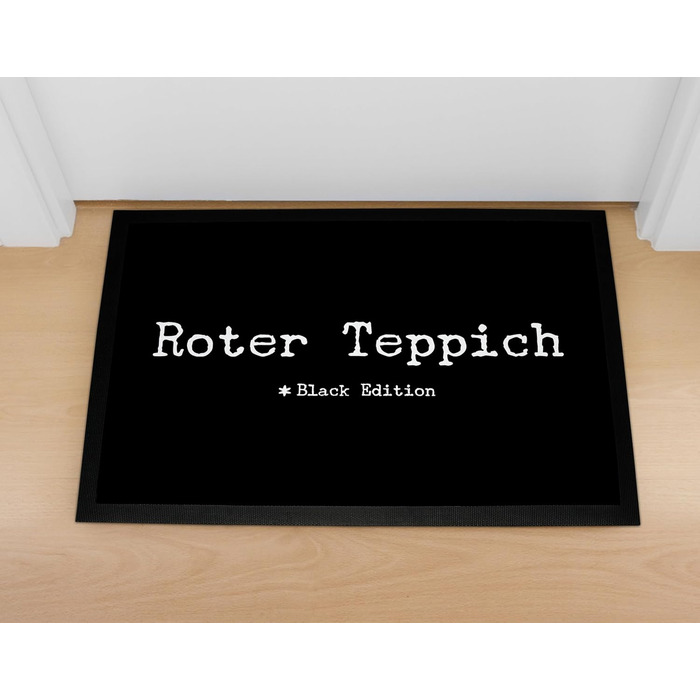 Килимок для дверей MoonWorks із кумедним написом, червоний килим, чорний варіант, нековзний та миється, білий, 60x40 см