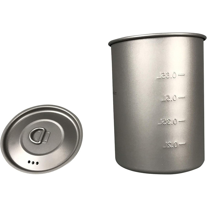 Титановий горщик Jolmo Lander із замикаючою ручкою, портативний титановий стаканчик для кемпінгу зі складною ручкою (750 мл/25 унцій, 900 мл/30 унцій)