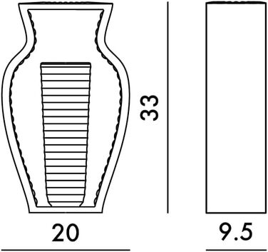 Ваза Kartell I Shine, пластик, кришталь, 12,29 х 33 см