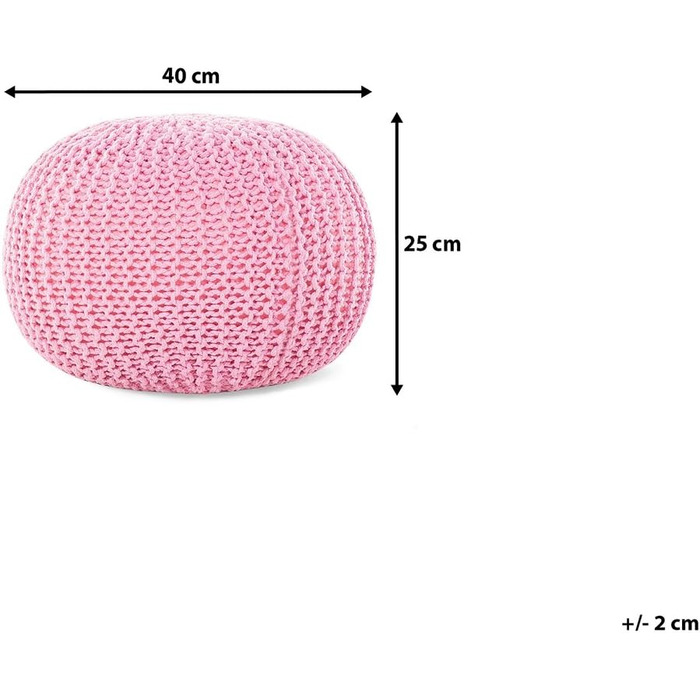 Модний пуф Beliani з рожевої бавовни 40x25 см Conrad
