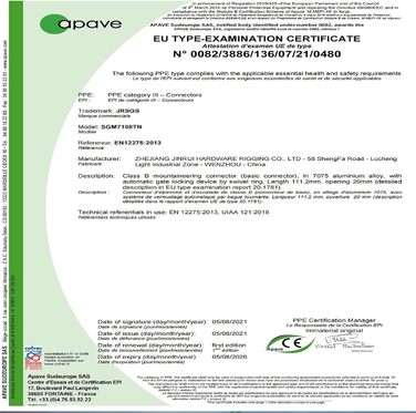 Карабін для альпінізму, сертифікований BOORCA CE, посилений карабін 25 кН для скелелазіння, спуску на мотузці та альпінізму, рятувальний, гамаки, чорний, чорний*5