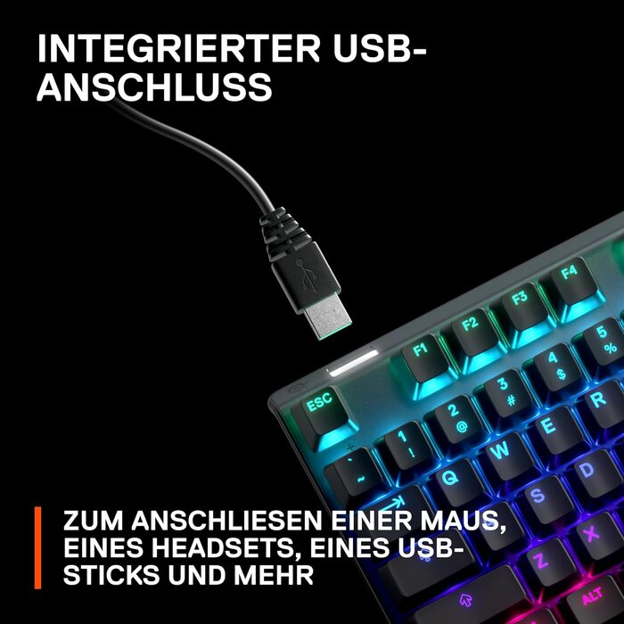 Гіпермагнітна ігрова клавіатура SteelSeries Apex Pro - Найшвидша клавіатура у світі - Налаштовувана чутливість - OLED-екран - RGB