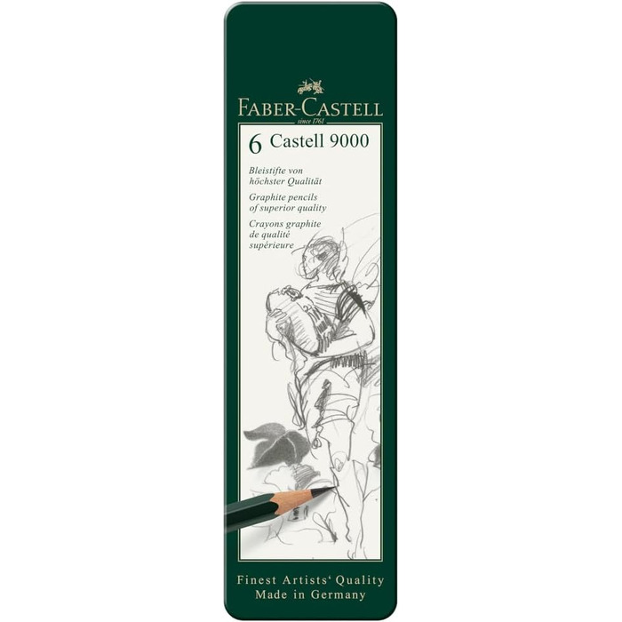 Олівець Castell 9000, футляр на 6 предметів (1 упаковка), 119063 -