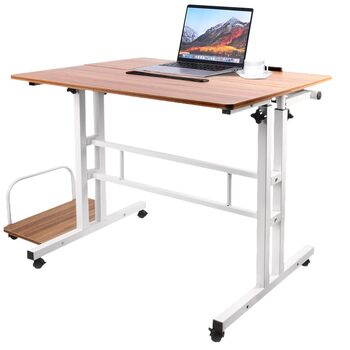 Комп&39ютерний стіл homewell, регульований, стіл для сидіння та стояння, з комп&39ютерною поверхнею, ПК, ігровий стіл, для навчання, гри, роботи, спальні, водонепроникний (80 22 x 60 x 67 115 см) дуб (з консольною поверхнею) L (80 22)*60*67-115 см