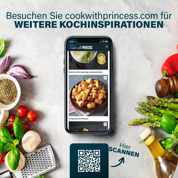 Цифрова фритюрниця Princess 6.5 л зі знімним роздільником На 60 відсотків менше споживання енергії Цифровий сенсорний екран 12 програм Без масла Чорний 182061 6.5 л