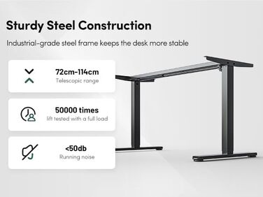 Електричний стіл FEZIBO з регульованою висотою та подвійною шухлядою, 120 x 60 см, офісний стіл з відділенням для зберігання, комп&39ютерна робоча станція з функцією сидячи/стоячи, коричневий, 120 60 см, коричневий