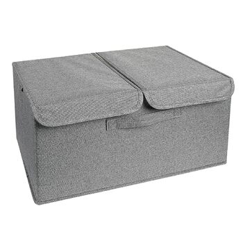 Органайзер для спідньої білизни та шкарпеток, складаний футляр для зберігання товстих шкарпеток та спідньої білизни з подвійною кришкою, роздільники для шкарпеток, бюстгальтерів, краваток, рушників, хакі (темно-сірий)