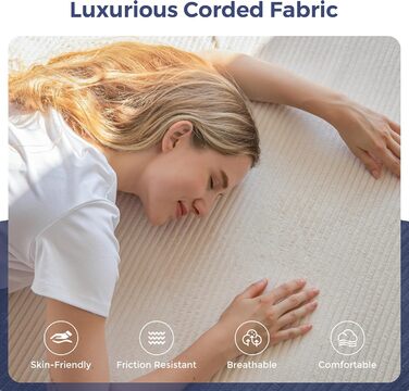 Розкладний диван MAXYOYO, вельветовий диван на підлозі, розкладний диван з підставкою для чашок та декоративними подушками, зручний компресійний диван для вітальні, спальні, кімнати для гостей, кремовий 3-місний